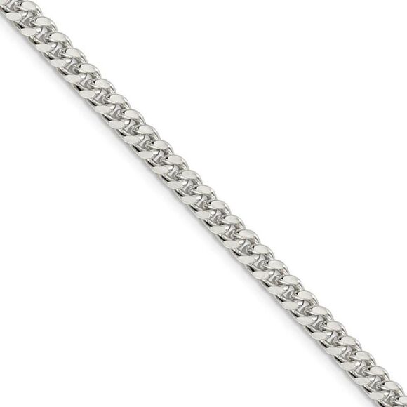 5mm Sterling Silver Solid D/C Domed Curb Chain Necklace 16 Inch